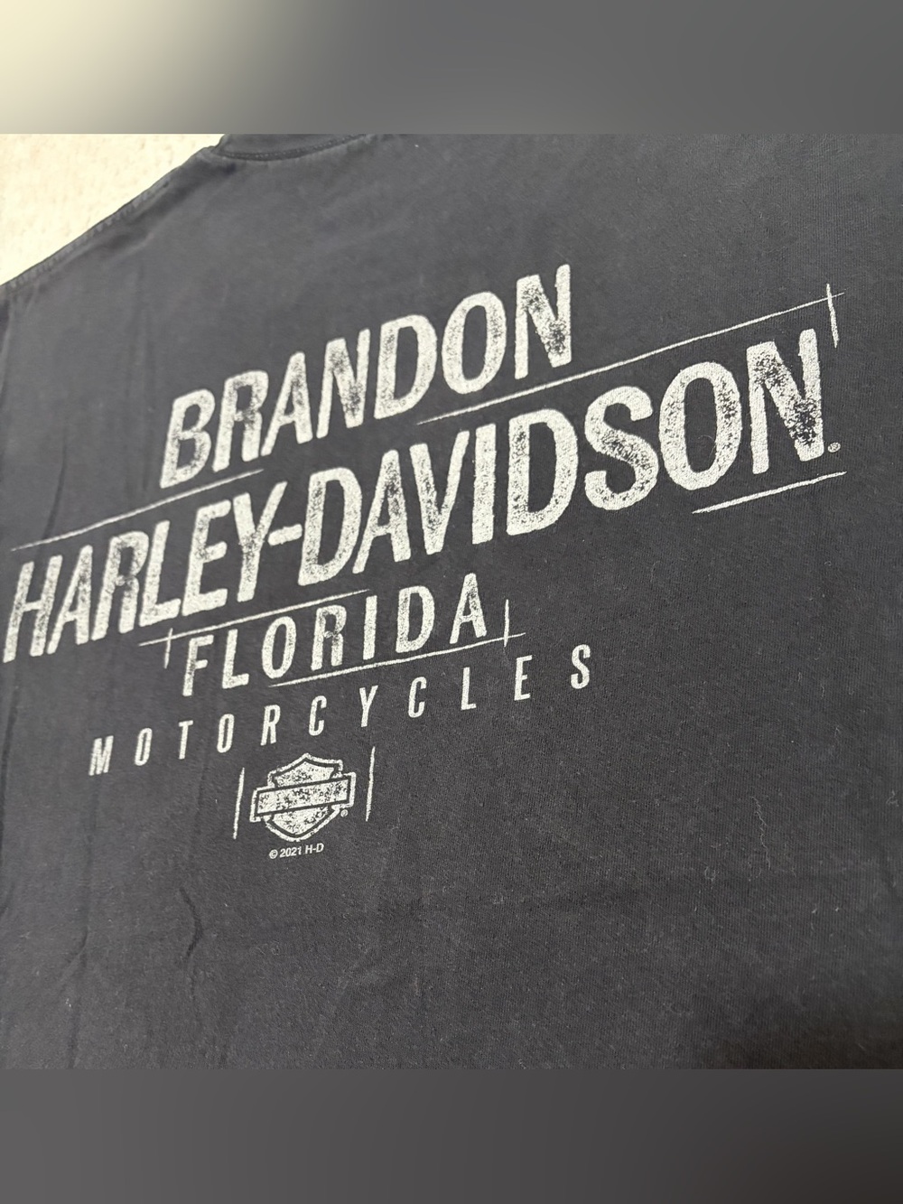 Harley-Davidson Men's Black XL T-Shirt Vintage Brandon Florida USA Motorcycle - Picture 4 of 4